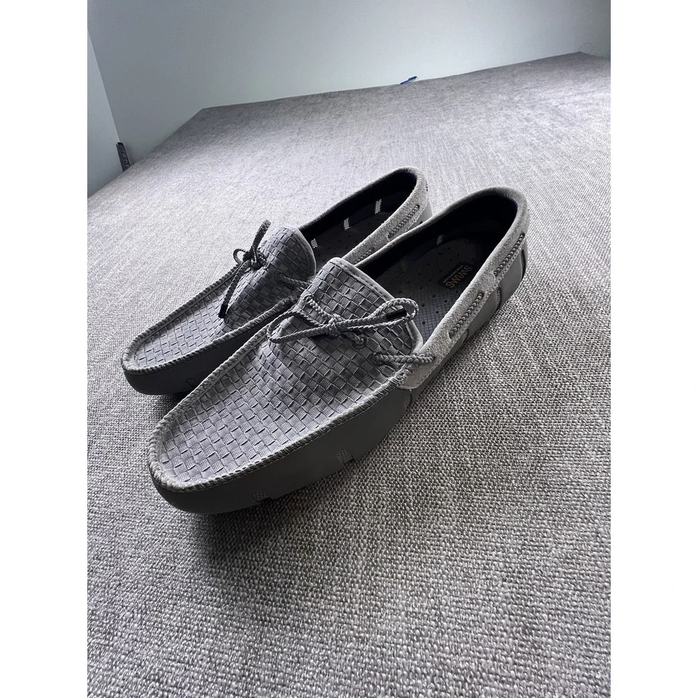 Swims Loafers Men's 13 Gray Woven Driving Casual Preppy Lightweight Shoes